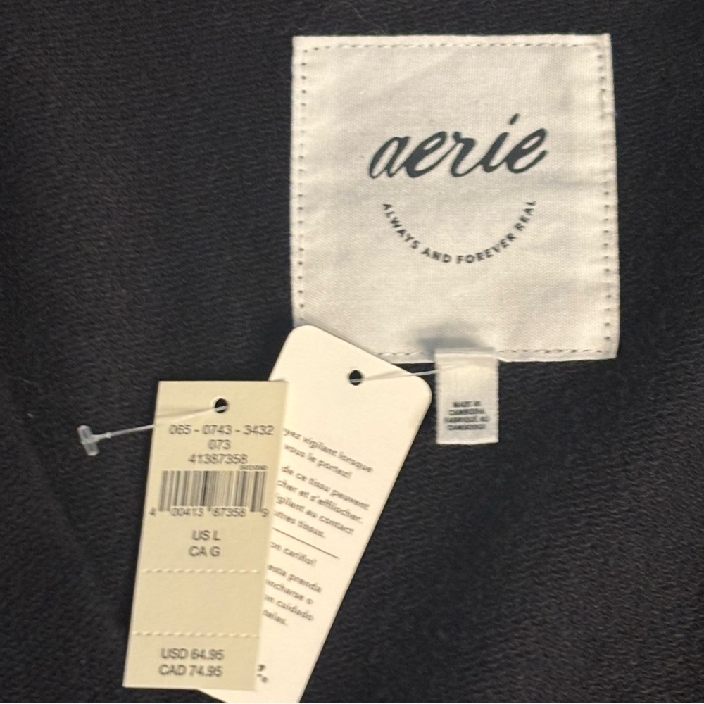Aerie Black Getaway Cardigan Sweatshirt Size Large NWT - Picture 11 of 16